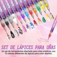 thumbnail image 4 of 12 Colors Nail Art Pens Set, Nuevos Rotuladores para Uñas de Gel, Nail Art Point Grafiti Pen Set, Rotuladores de Puntos, Rotuladores de Pinceles Delineadores, Diseño de Uñas, Decoraciones DIY, 4 of 4
