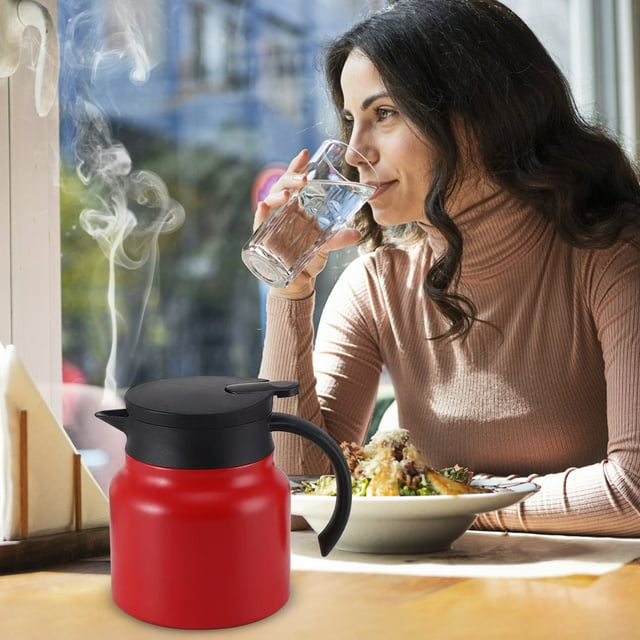 Stainless Steel Thermos Kettle 27 Fl Oz Insulated Tea Pot with Filter Screen Leakproof One-Click Outlet
