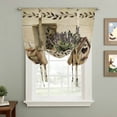 thumbnail image 2 of Vintage Farmhouse Balloon Curtains for Windows, Bedroom Curtains 54 Inch Length, Retro Country Boots Flowers Leaf Wooden Plank Tie Up Curtains Panels Insulated Bathroom Curtains Window 42"x54", 2 of 8