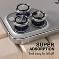 thumbnail image 4 of Entronix Metal Camera Lens Cover for iPhone 15 Pro Max, HD Tempered Glass Lens Protector, Titanium, 4 of 7