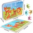thumbnail image 3 of Wooden Jigsaw Puzzles Including Lion Elephant Deer for Children Preschool Learning Educational Puzzles Toys for Boys and Girls, 3 of 4