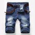 thumbnail image 1 of Pantalon Large Homme Déchiré Denim Trunks Extensible Jeans Lavés Trunks Coupe Classique Biker Jeans Trunks Bleu Foncé TTG, 1 of 9