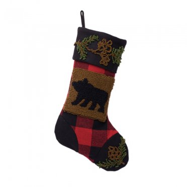 17 5 Green And Brown Plaid Christmas Stocking With Cuff Walmart Com