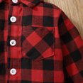 thumbnail image 6 of 5T Little Boys Outfits 6Y Boys 2PCS Fall Winter Clothing Set Little Boys Long Sleeve Plaid Top Denim Pants Set Red, 6 of 8