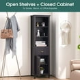 thumbnail image 5 of ivinta 5-Tier Tall Bookshelf Bookcase with Adjustable Shelf, Freestanding Wood Display Shelf for Living Room, Bedroom, Home Office, Dark Brown, 5 of 9