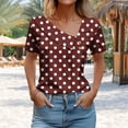 thumbnail image 6 of Ruimatai Women's Checkered Printed Short Sleeve Shirt Casual Button Down T-Shirt Top Comfortable Stylish Blouse for Everyday Wear, 6 of 6