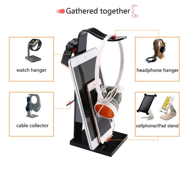 stanreset Stainless Steel Headset Stand Holder Desktop Headphone Display Rack Bracket