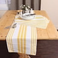thumbnail image 4 of · REDEARTH · Table Runner-Yarn Dyed Ribbed Woven Table Linen for Square, Round, Rectangle Dining Table, Coffee Table, Console, Dresser; 100% Cotton (14"x72"; Mustard), 4 of 7