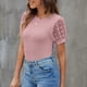 thumbnail image 2 of Blusa informal de mujer con mangas abullonadas y lunares, ajustada, cuello redondo, Color sólido Khall ropa de verano, 2 of 2