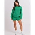 thumbnail image 4 of Women 2 Piece Outfits Sweatsuit Oversized Sweatshirt & Lounge Shorts 2023 Casual Cozy Pajamas Tracksuit Set, 4 of 18