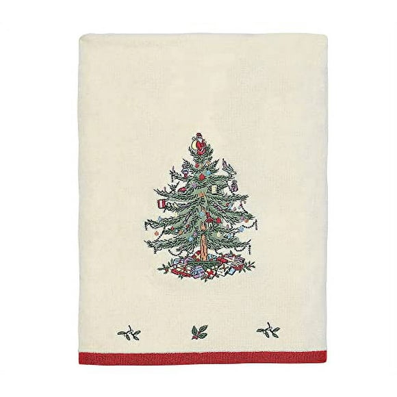 Avanti Linens - Bath Towel, Holiday Bathroom Decor (Spode Christmas Tree Red Collection)