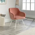 thumbnail image 2 of Sauder Chaise d'Appoint Anda Norr en Velours Rose Saumon et Blanc, 2 of 8