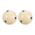 thumbnail image 1 of Unique Bargains 2 1/4' Pro Cup Billiard Cue Ball Pool Ball with Blue 6 Dots for Training Beige 2 Pack, 1 of 5