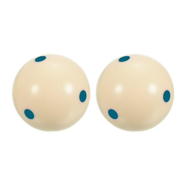 Unique Bargains 2 1/4' Pro Cup Billiard Cue Ball Pool Ball with Blue 6 Dots for Training Beige 2 Pack