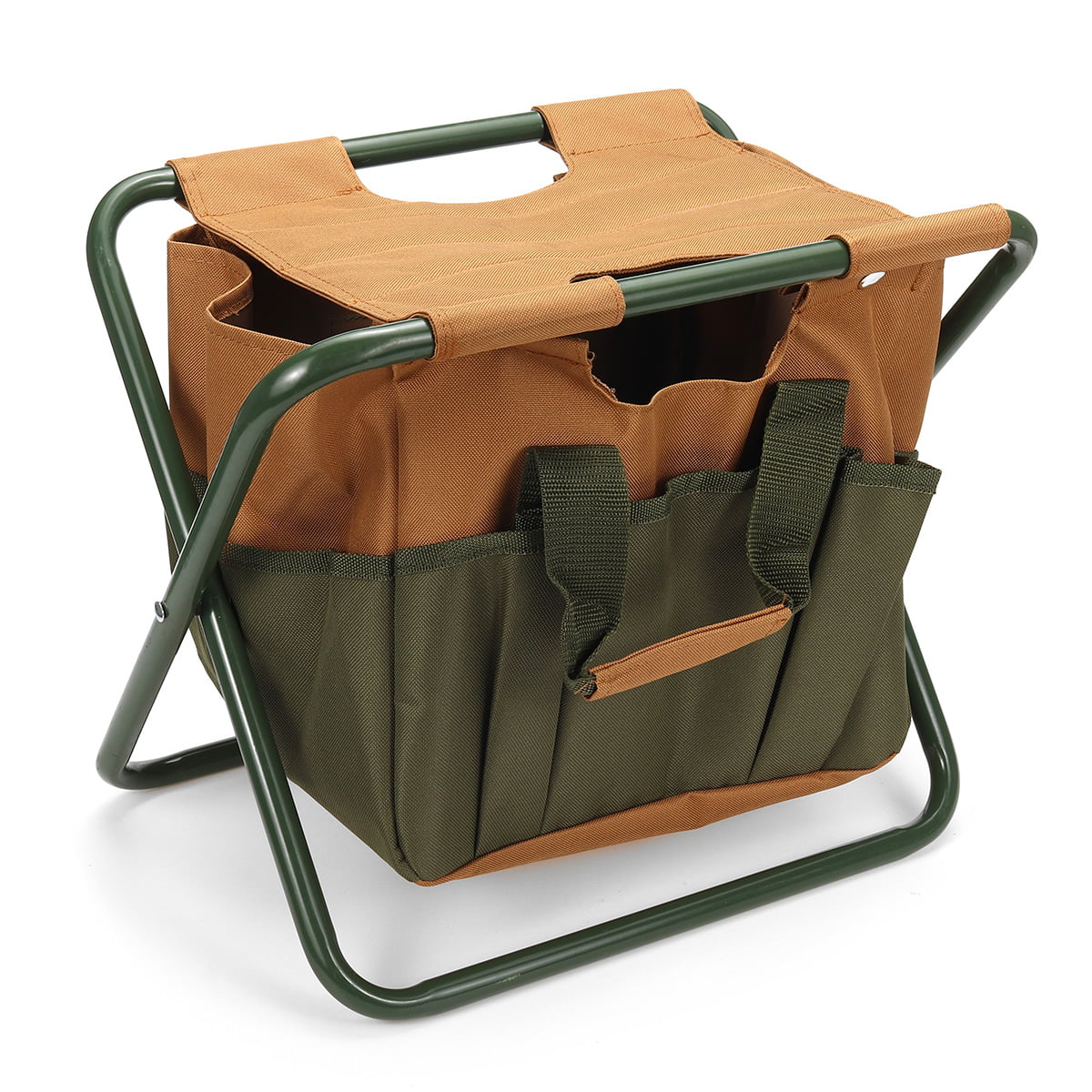 Folding Garden Stool with Detachable Gardener Tool Bag Fordable Small Multiple Purpose Chair Great for Fishing Outdoor Sports Gift