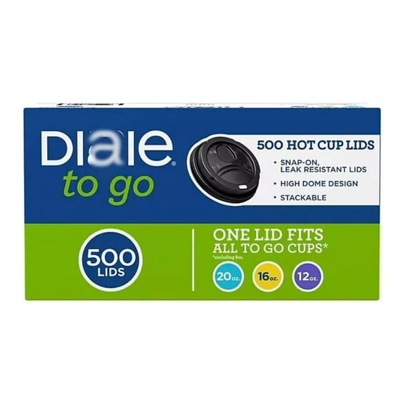 Dixxii'e Perfec Touch Domed Plastic, Hot Cup Lid | 12-20oz | 500 Count, Black