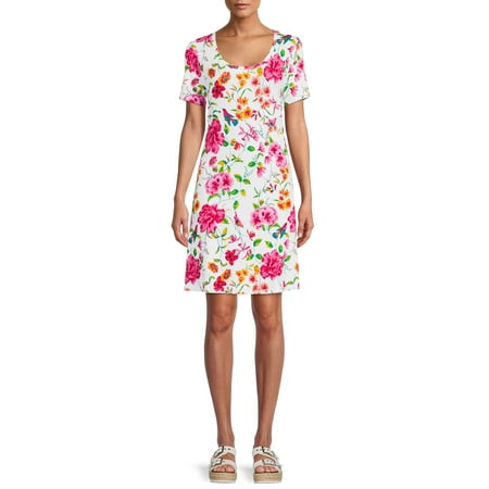 The Pioneer Woman, Scoop Neck Short Sleeve Dress, Womens