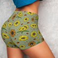 thumbnail image 2 of Sikiie Sage Green With Sunflowers Print Workout Shorts Women Scrunch Butt Gym Shorts Seamless High Waist Tummy Control Yoga Biker Athletic Shorts, 2 of 5