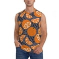 thumbnail image 2 of Lsque Various Oranges Print Men's Cotton Blend Sleeveless Muscle Shirts (S-3XL)- Moisture Wicking, Odor Protection, UPF 30+,3X-Large, 2 of 8