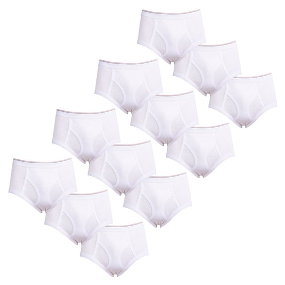 12 Pack Men's Briefs 100% Cotton Tag-Free Classics Elastic Waist Moisture Wicking Tagless Underwear S-XL Regular Big & Tall Soft Breathable Menswear