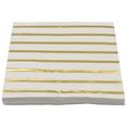 thumbnail image 2 of Celebrate It Gold Stripes Lunch Napkins, 3-Ply Foil Accent Paper Tissue, Gold/White, 6.4", 12 Pack (240 Total), 2 of 3