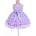 thumbnail image 2 of IBTOM CASTLE Pageant Dresses for Toddler Girls Halter Glitters Tulle Dress Princess Formal Birthday Party Wedding Flower Girl Dress Purple, 2 of 7
