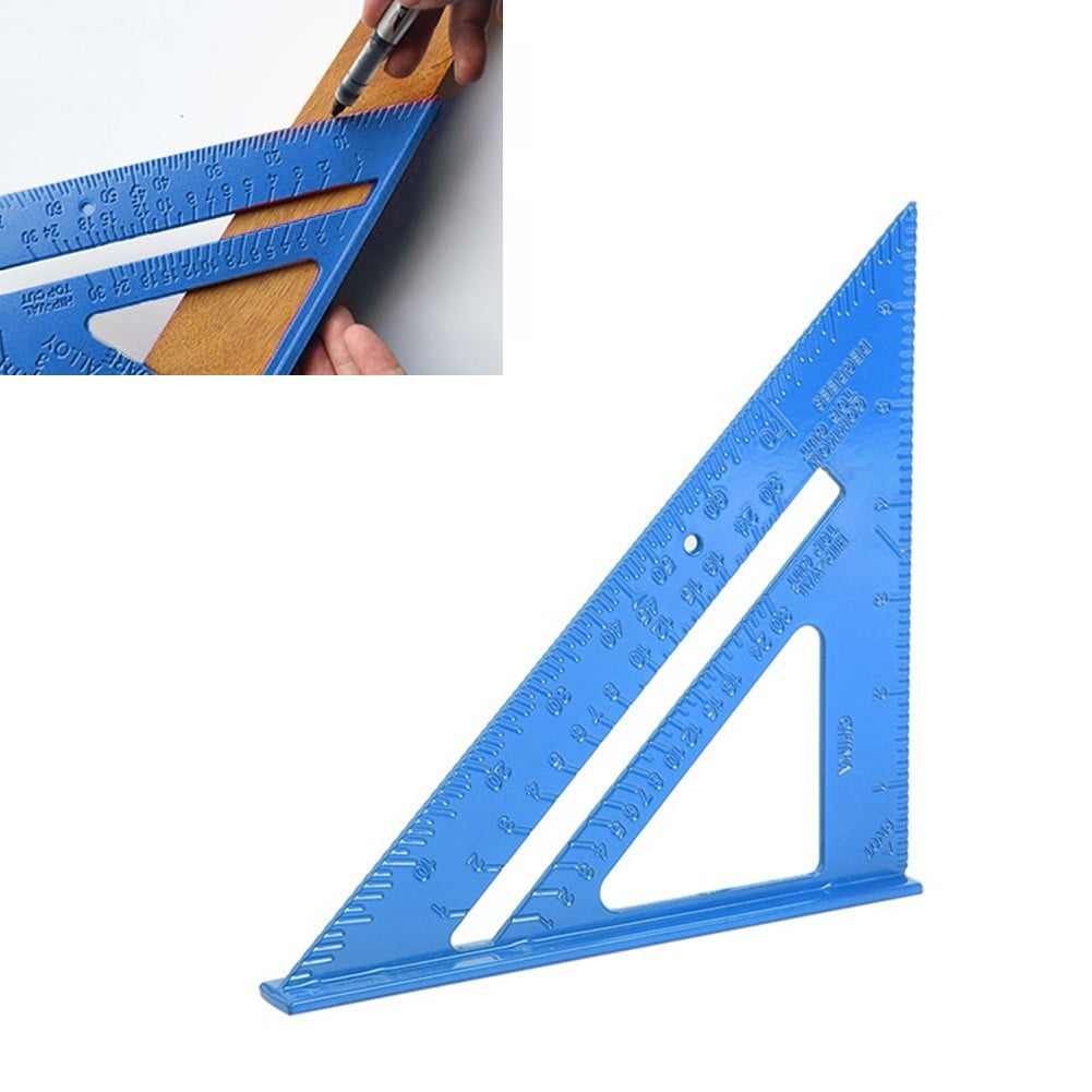 7'' Protractor Ruler Woodworking Tool Imperial Alum Speed Square Triangle Angle 