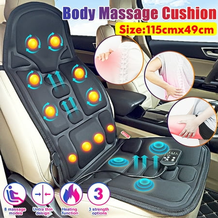 Fine Motor Therapy Neck Back Shiatsu massage Chair Cushion Pad with heat massages near me FOR Home Car 8 Vibrating Motors & Heating Therapy massager ()