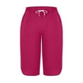 thumbnail image 6 of NAISIBABY Girls Capri Pants, Stretch Comfortable Solid Color Drawstring Casual Yoga Sports Pants with Pockets Hot Pink 12-13T, 6 of 7
