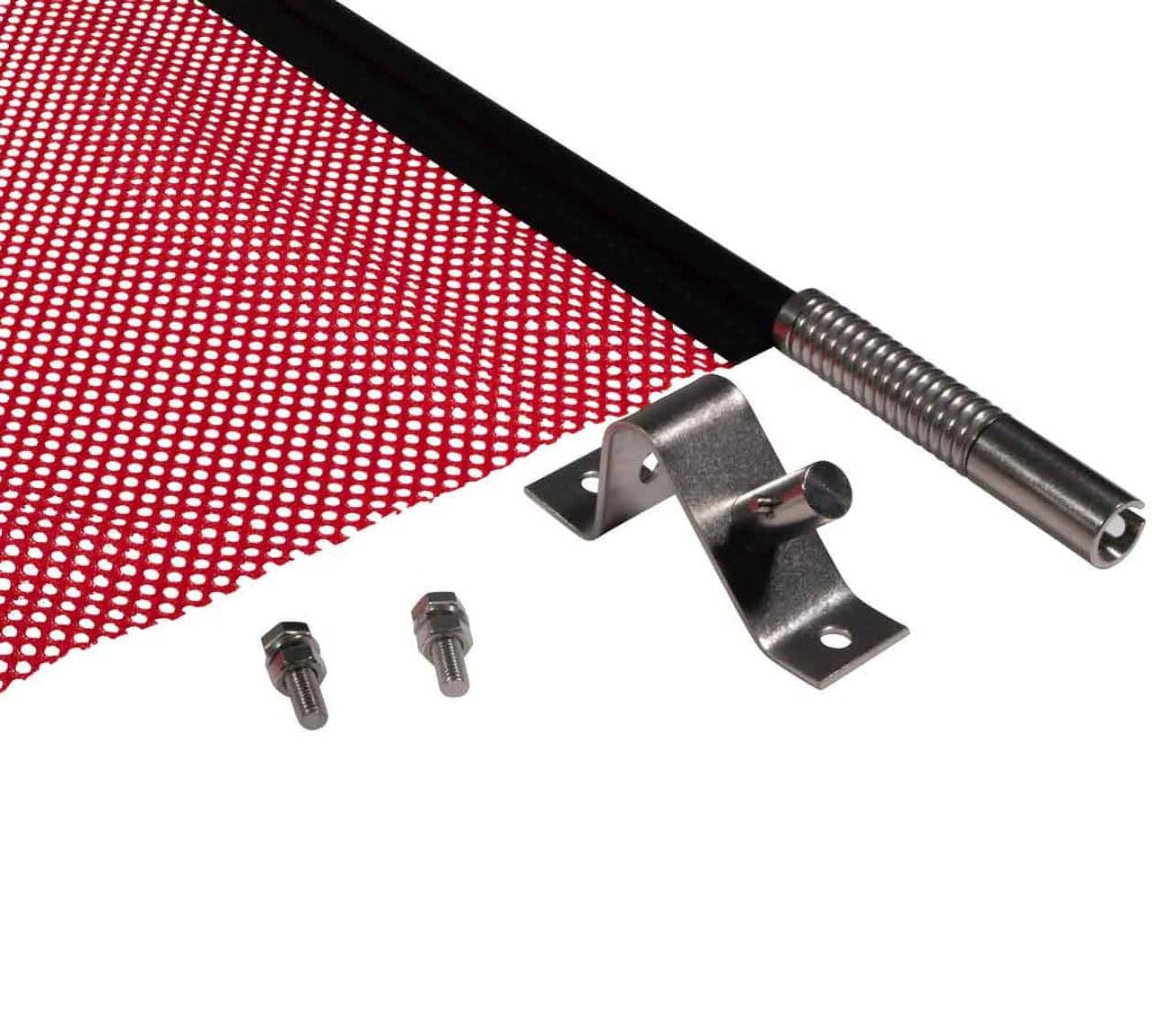 (8 Pack) EZ Mount Warning Flag Red 18" x 18" Spring Loaded Quick n Easy Disconnect