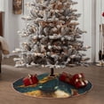 thumbnail image 4 of Xecao Whimsical Starry Night Scene Pattern Christmas Tree Skirt Round Xmas Tree Mat Base Cover for Holiday Home Decorations-30", 4 of 6