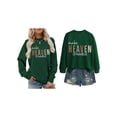 thumbnail image 3 of Suéter de Mujer con Estampado de Letras, Cuello Redondo y Larga Verde Oscuro XXL, 3 of 5