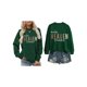 thumbnail image 3 of Suéter de Mujer con Estampado de Letras, Cuello Redondo y Larga Verde Oscuro M, 3 of 5
