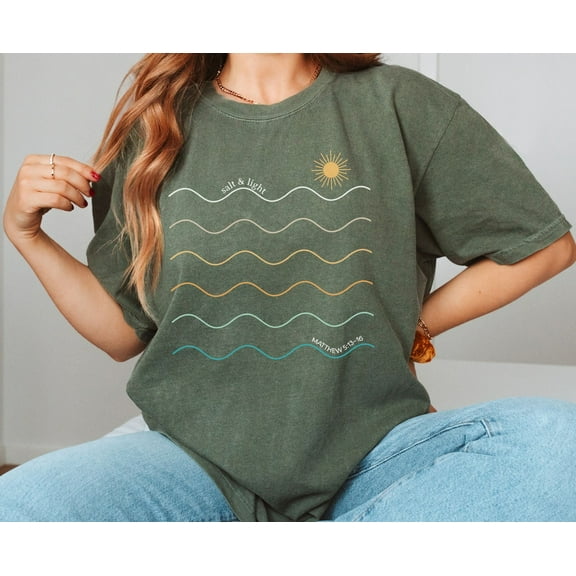 Salt and Light Boho Christian crewneck, Bible verse worship shirt, christian Jesus is king gifts, Faith based Psalm shirt