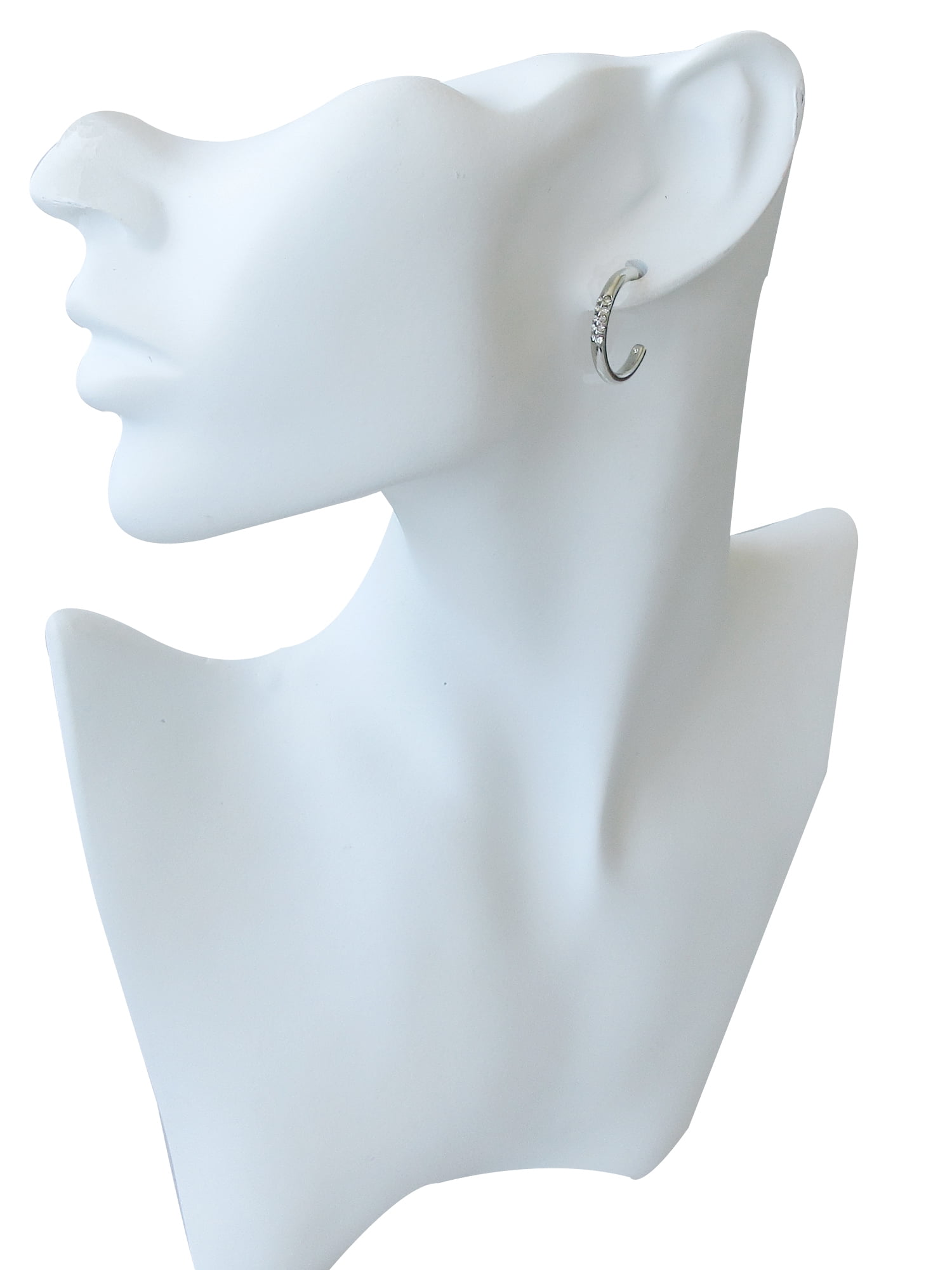 Time and Tru Women's Two Tone Hoop Earring Set with Faux Crystals, 6-Piece