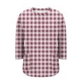 thumbnail image 5 of Sewkxo Womens Plus Size Tops Casual 3/4 Length Shirt Crewneck Print Blouse Fashion 2026 Summer Clothes L-5x,Pink 5XL, 5 of 6