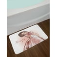 thumbnail image 2 of Beauty Bath Mat, Pencil Drawn Dreamy Girl with Long Hair, Plush Bathroom Decor Mat with Non Slip Backing, 29.5" X 17.5", Redwood Blush White, by Ambesonne, 2 of 2
