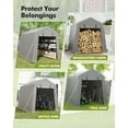 thumbnail image 2 of AOILE Motorcycle Shed, Portable Carport Storage with Roll-Up Zipper Door, Waterproof Tarp for Bike, Firewood, and Tools, Grey, 2 of 7
