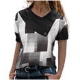 thumbnail image 1 of Camiseta informal de manga corta con estampado de mujer Fridja  bn3200, 1 of 3