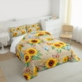 thumbnail image 4 of Manfei Vibrant Sunflower Bedding Comforter Set, Dreamy Cartoon Butterfly Twin Comforter Sets, Countryside Theme Reversible Bedding Set, Breathable Home Decor, 2pcs, 4 of 9