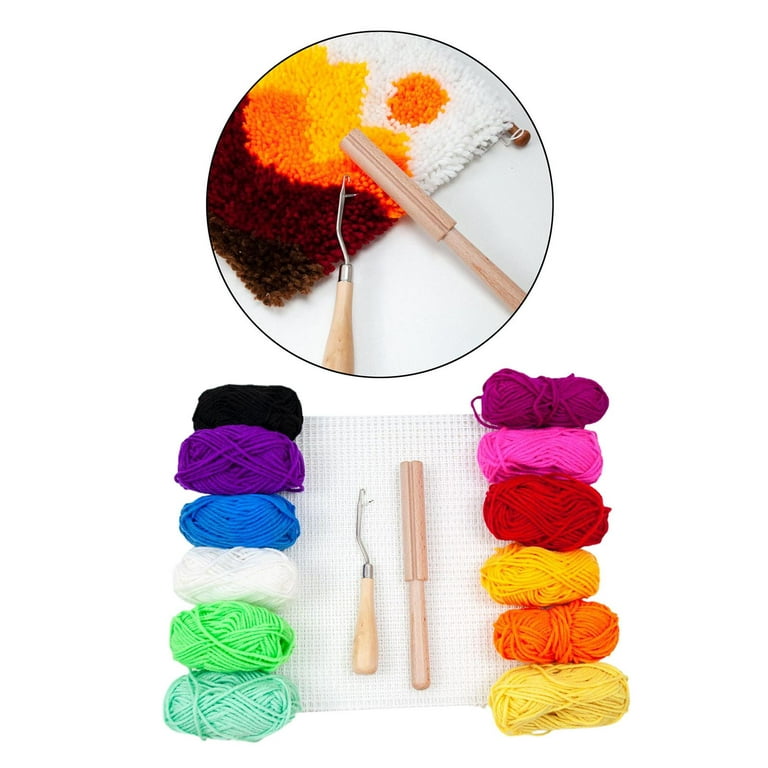  30pcs Latch Hook Yarn Colorful Precut Yarn Bundles Cutter  Crochet Rug Yarn for Handmake Craft Sewing Knitting Pillowcover Carpet  Making ( Mixed Color )
