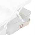 thumbnail image 2 of Cosmetic Storage Box Large Capacity Plastic Dustproof with Handle Lid Makeup Organizer Box for Vanity White, 2 of 4