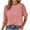 Pink, variant on Timegard Tops for Women Round Neck Puff 1/2 Sleeve Loose Comfy Blouse Summer Casual Solid Color Tops