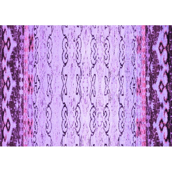 Ahgly Company Indoor Rectangle Abstract Purple Contemporary Area Rugs, 7' x 10'