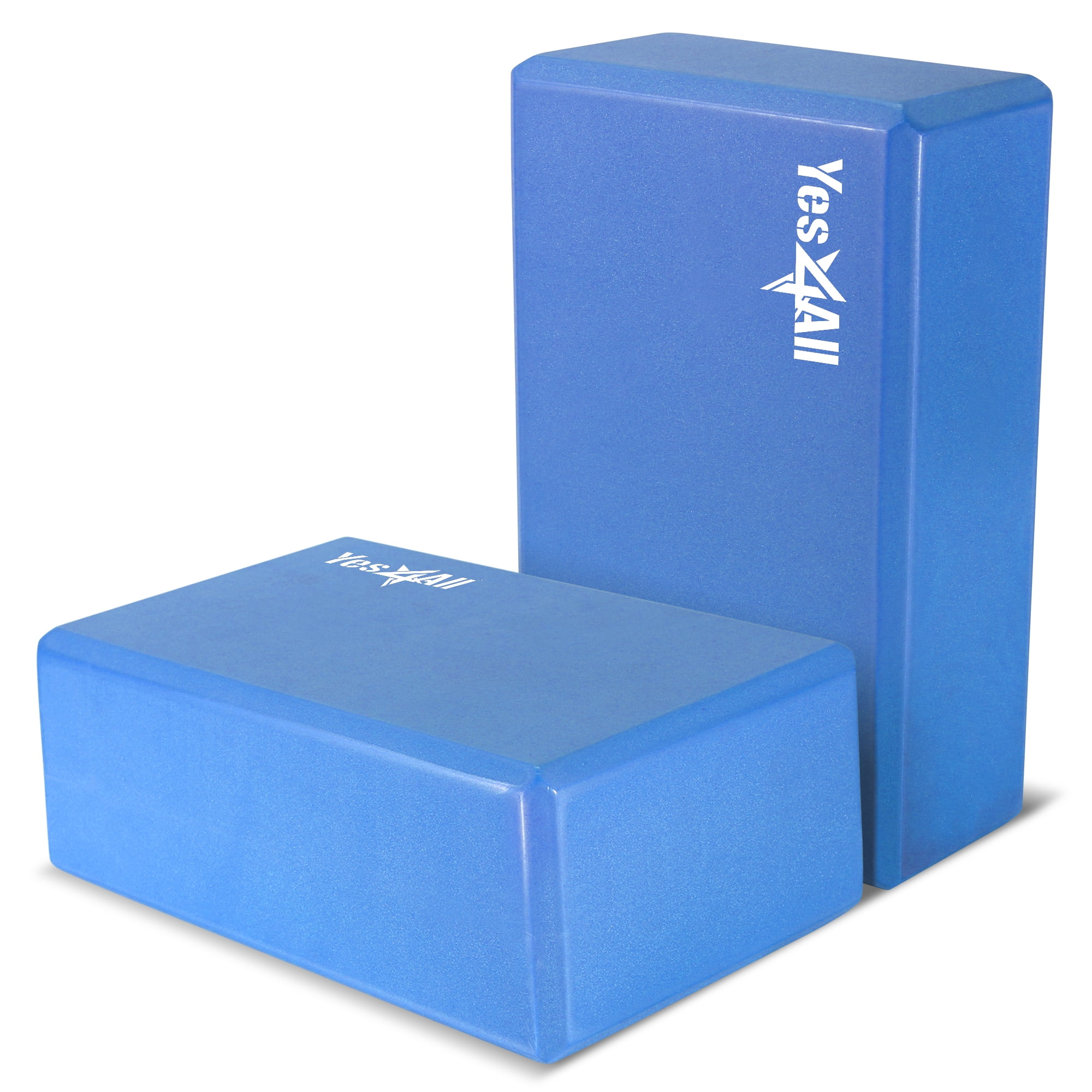 Yes4All High Density Foam Yoga Blocks 9x6x4 inch (Set of 2, Blue)