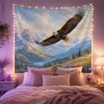 thumbnail image 2 of Bald Eagle Wings with Spread Soaring Scenic Mountain, Mystical Fantasy for Space Lovers, Galaxy Room Decor, Mother'S Day Gift, Tapestry Wall Hanging for Bedroom and Dorm, 2 of 6