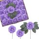 thumbnail image 1 of Rosas artificiales, flores, rosas artificiales de espuma, decoración de rosas falsas de aspecto real para el hogar, centros de mesa de ramos de boda, arreglos para fiestas (paquete de 25), 1 of 5