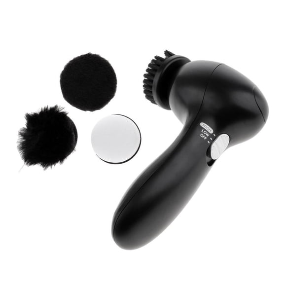 Qarigey Juego de cuidado de brillo de zapatos de mano eléctrico automático Kit de limpieza de cepillo de pulido Accesorios de calzado