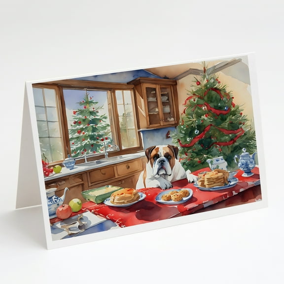 Boxer Christmas Cookies Greeting Cards Pack of 8 7 in x 5 in