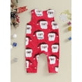 thumbnail image 4 of Liacowi Baby Girls Christmas Romper Infant Girls Sleeveless Santa Claus/Faceless Doll/Truck Print Jumpsuit Newborn Girl Cute Christmas Clothes, 4 of 9